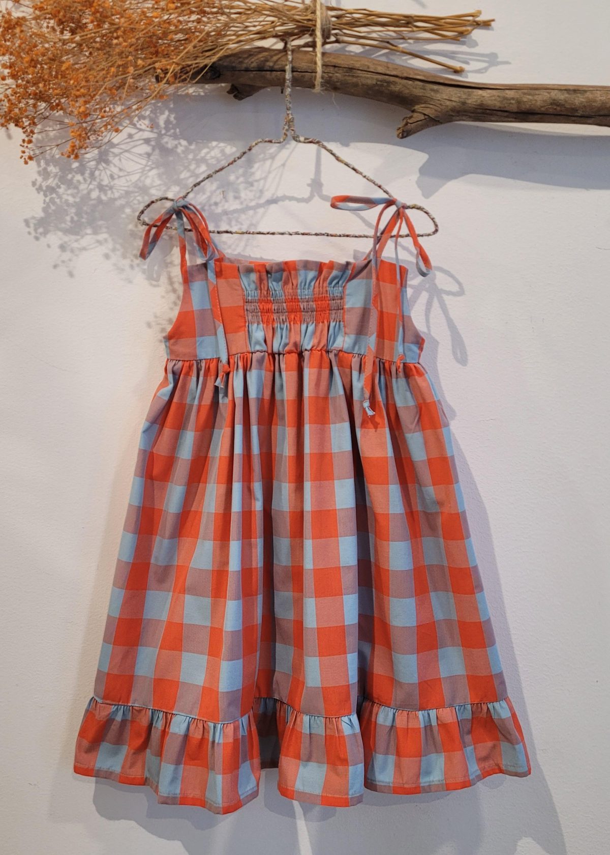 VESTIDO CUADROS ROJO/AZUL - Imagen 3